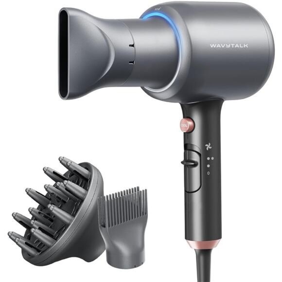 Wavytalk Blow Dryer, Blown Away Ionic Hair Dryer for Curly Hair with Diffuser - Picture 1 of 7